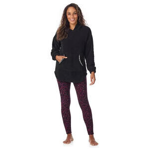 Women's Cuddl Duds Fleece Hooded Pajama Tunic & Pajama Leggings Set XXL